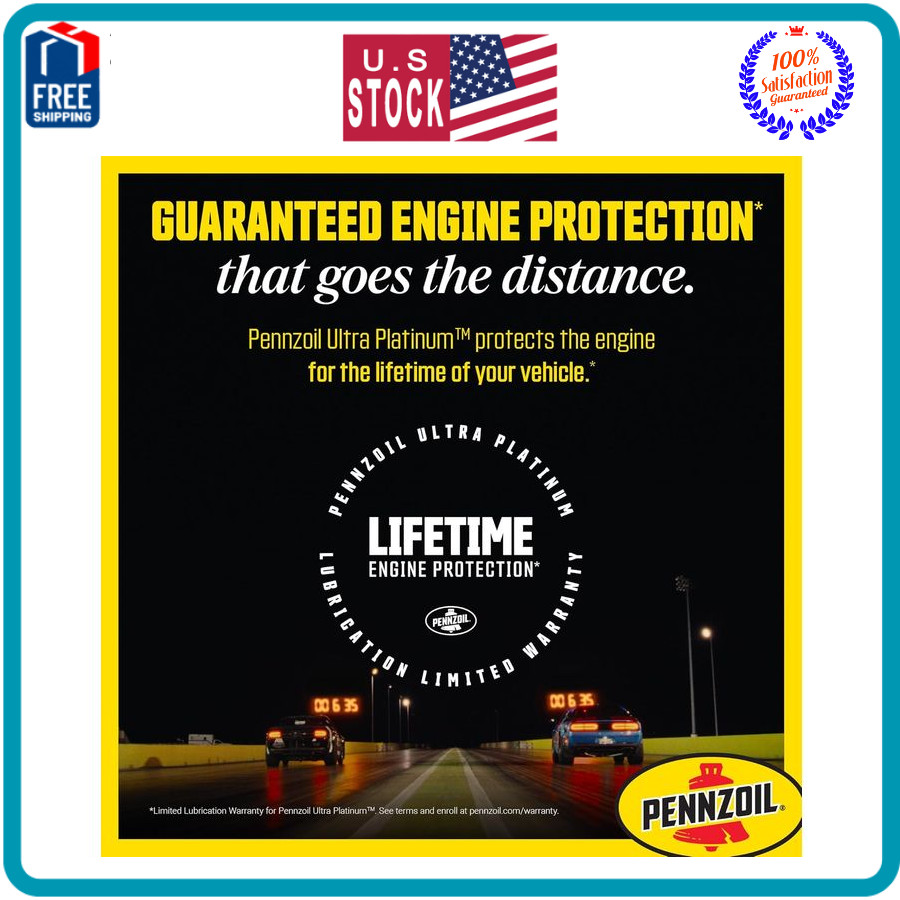 Pennzoil Ultra Platinum Full Synthetic 0W-40 Motor Oil, 1 Quart (6 Pack)