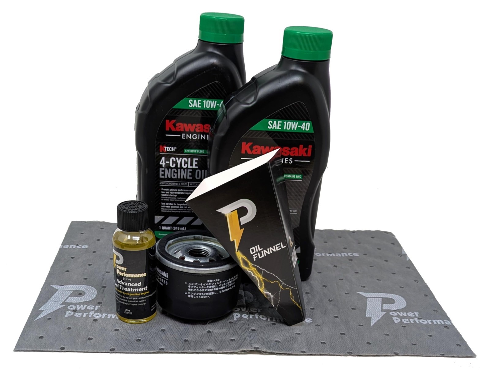 10W-40 Motor Oil Change Kit & Fuel Treatment for Kawasaki Engines – Complete Set