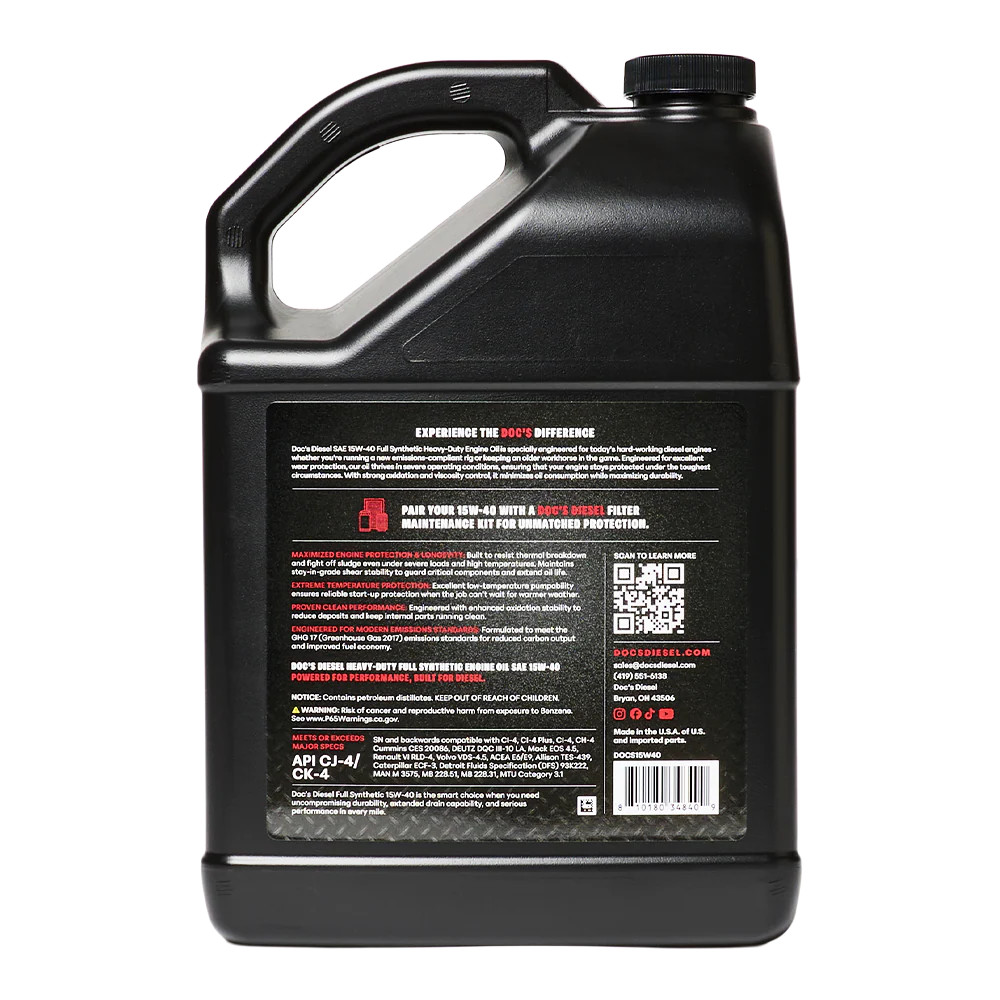 Doc’s Diesel 15W-40 Full Synthetic Heavy-Duty Diesel Oil