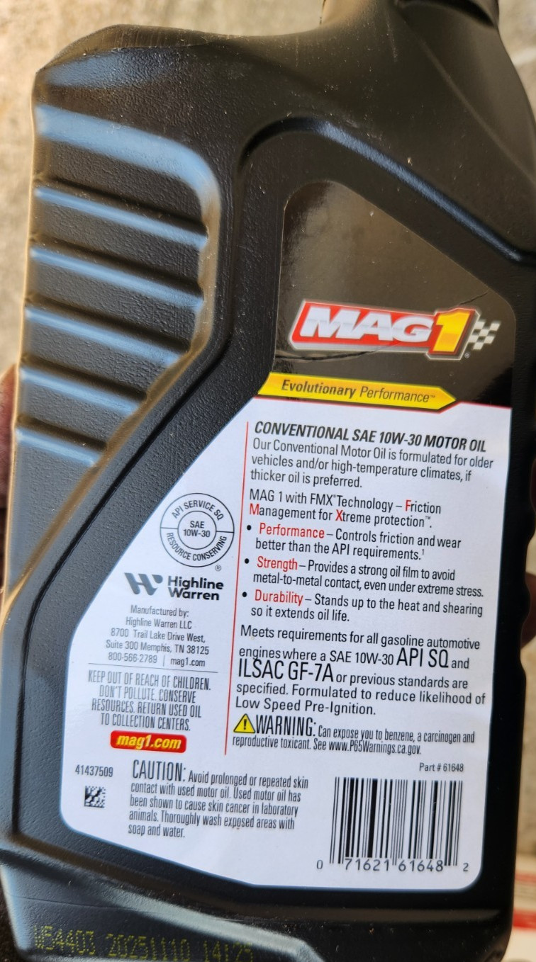 (6 Pack) MAG1 Conventional SAE 10W-30 Motor Oil, 1 qt