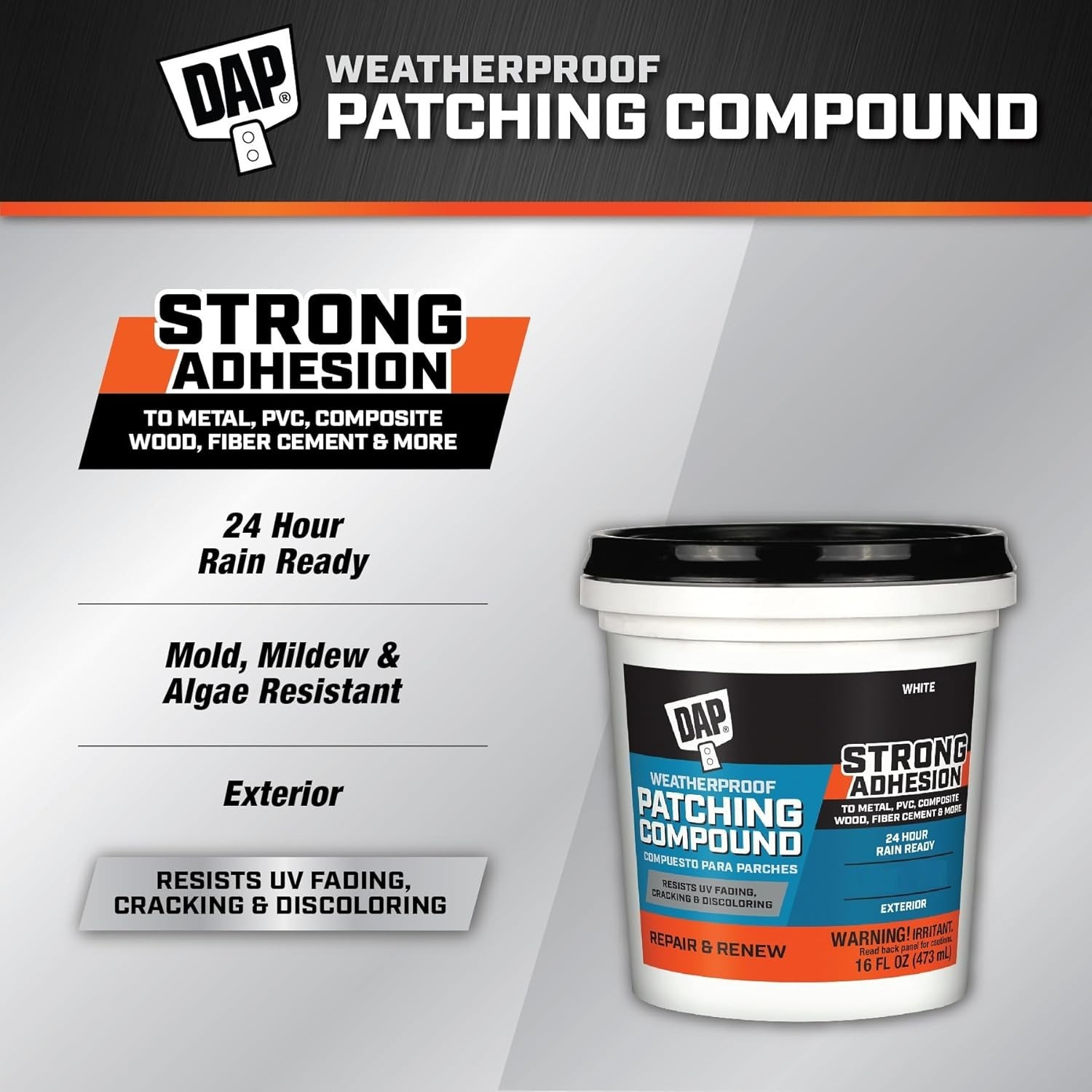All-Purpose 16 Oz Weatherproof Patching Compound with 24-Hour Rain Ready Feature