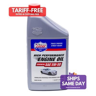 Lucas Oil LUC10101, One Synthetic Sae 5W50 Oil 1 Quart Performance Racing Parts
