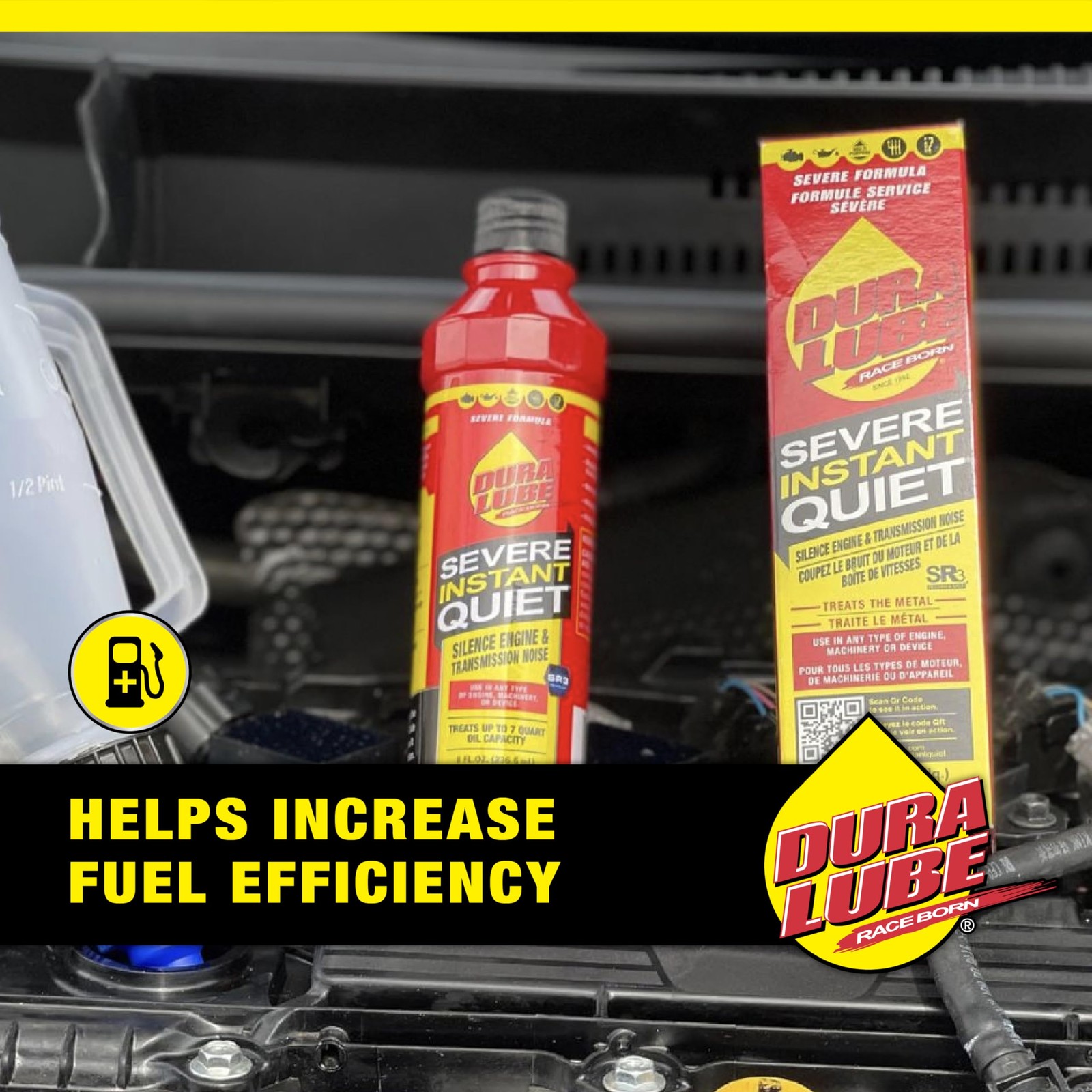 Dura Lube Severe Instant Quiet Helps Silence Engine and 8 FL. oz., Amber