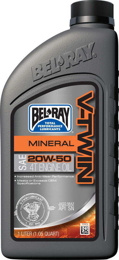 BEL-RAY 20W-50 HARLEY-DAVIDSON V-Twin Mineral Conventional Engine Oil 1L