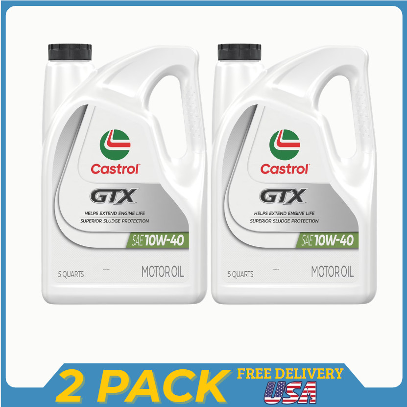 Castrol GTX 10W‑40 Conventional Motor Oil 5QT 2 Pack Free Shipping