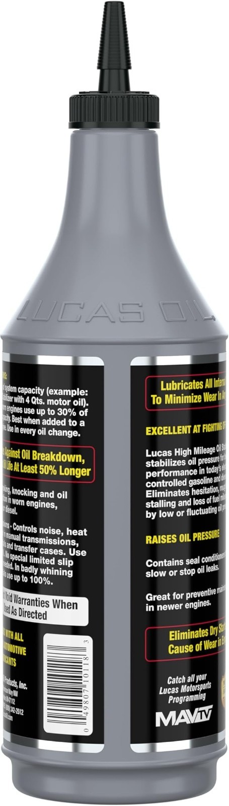 Lucas Oil 10118 High Mileage Oil Stabilizer – 1 Quart FREE SHIPPING