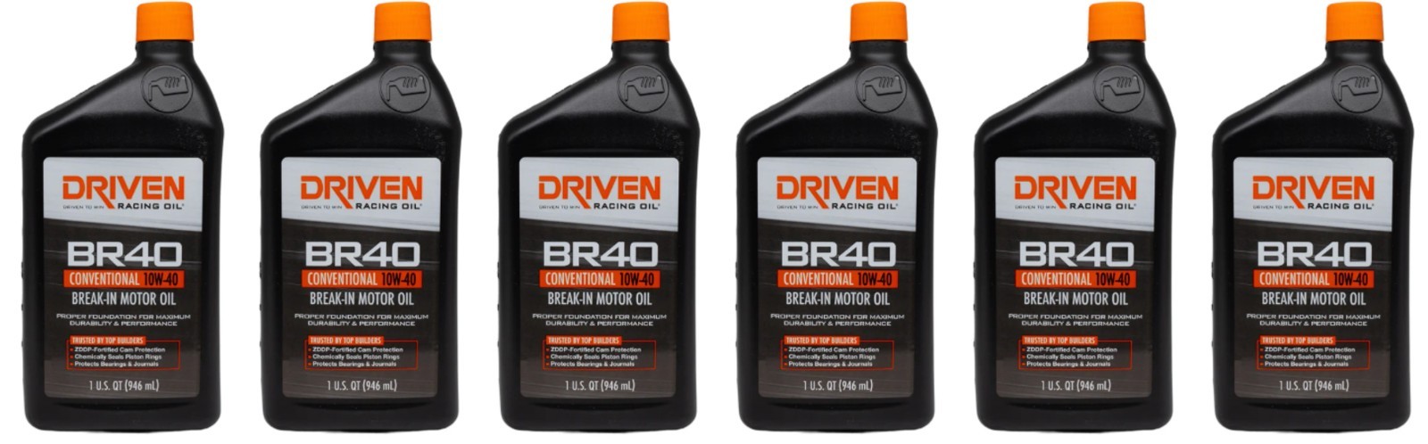 Driven BR40 10W-40 Conventional Break-In Motor Oil 1 qt Bottle Set of 6 03706