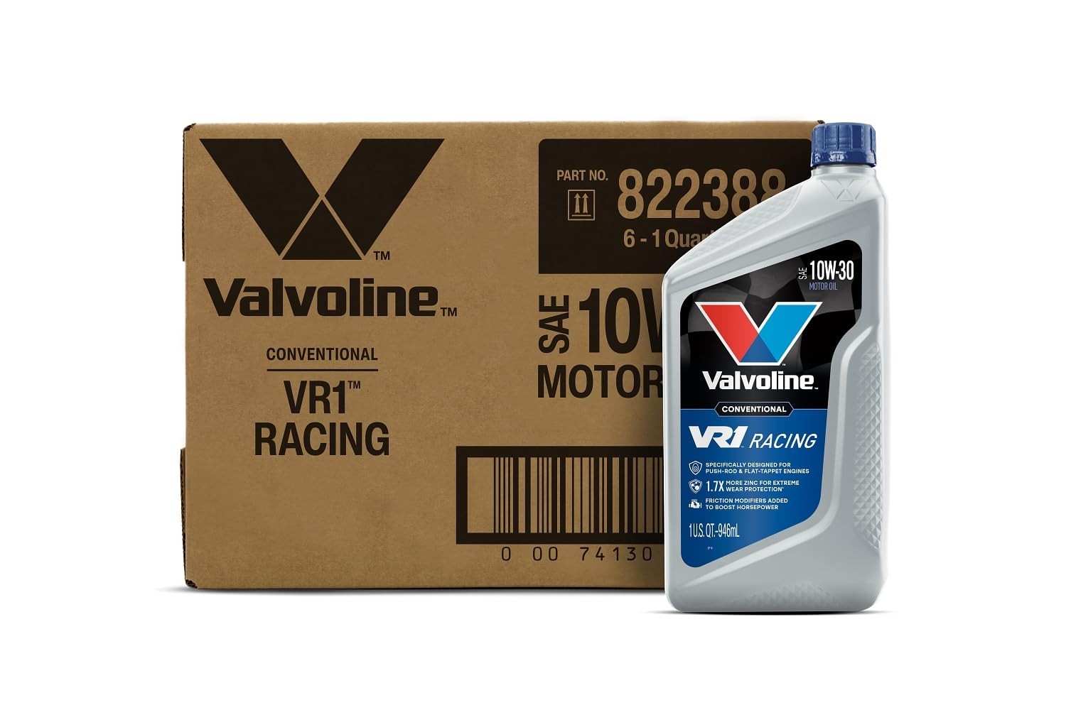 High-Performance 10W-30 Racing Motor Oil – 1 QT, Pack of 6, Engine Lubricant