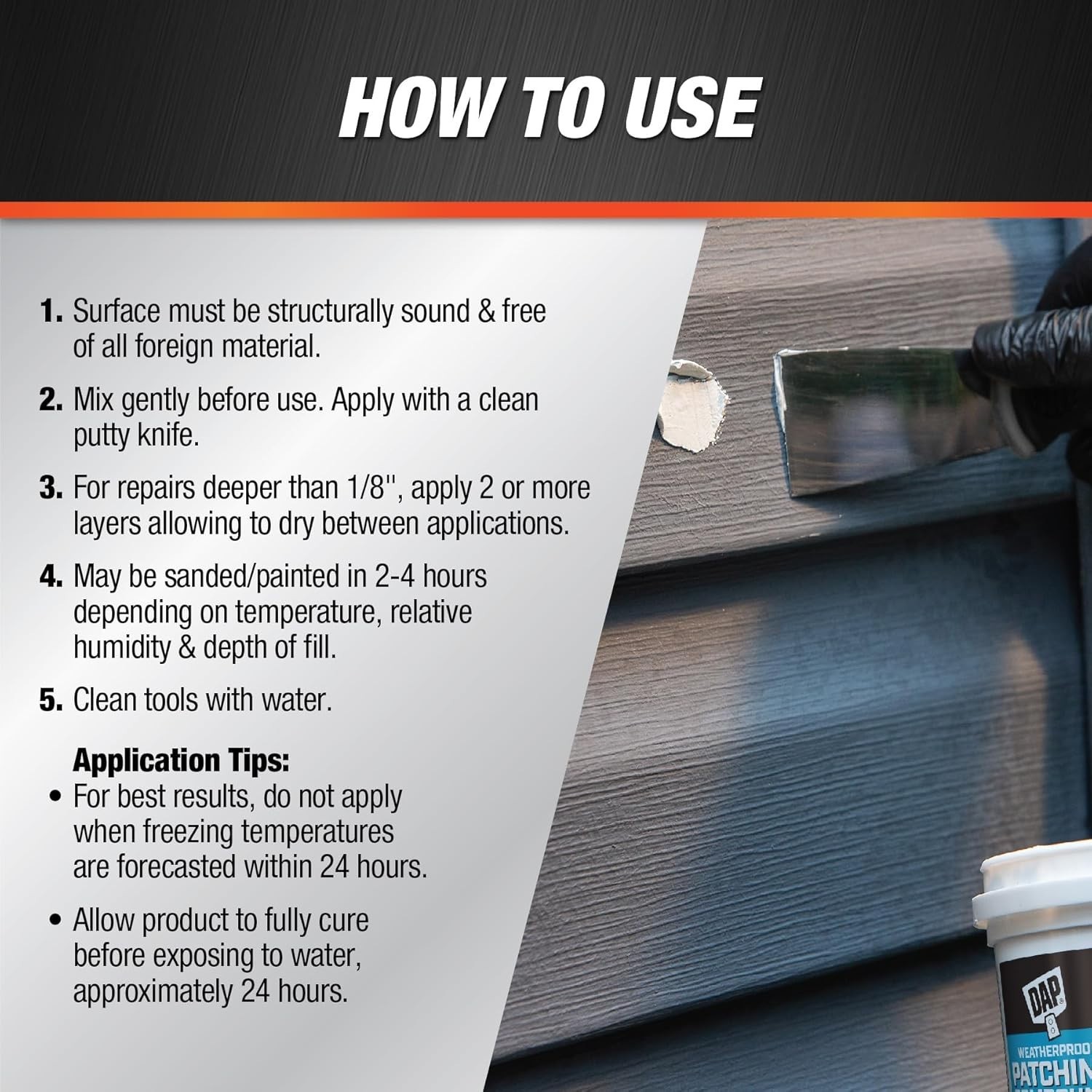All-Purpose 16 Oz Weatherproof Patching Compound with 24-Hour Rain Ready Feature