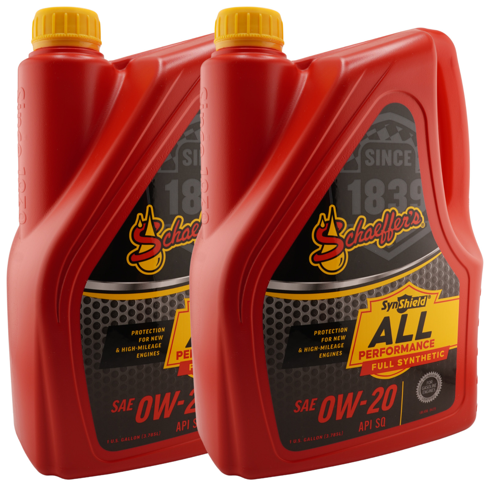 Schaeffer’s 6020 SynShield Performance Full Synthetic 0W-20 Oil, 1 Gal. – 2 Pack