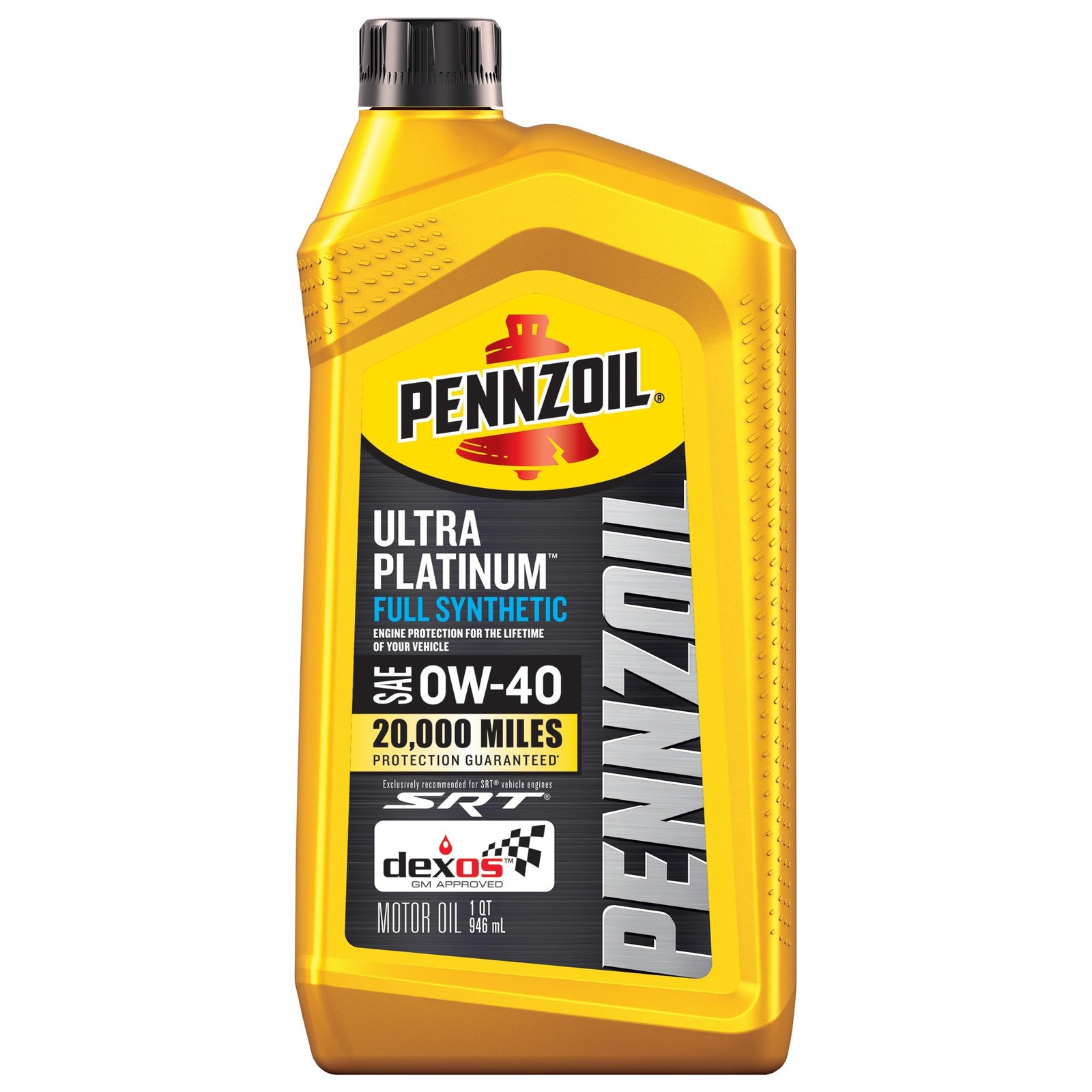 Pennzoil Ultra Platinum Full Synthetic 0W-40 Motor Oil, 1 Quart, Amber/Brown