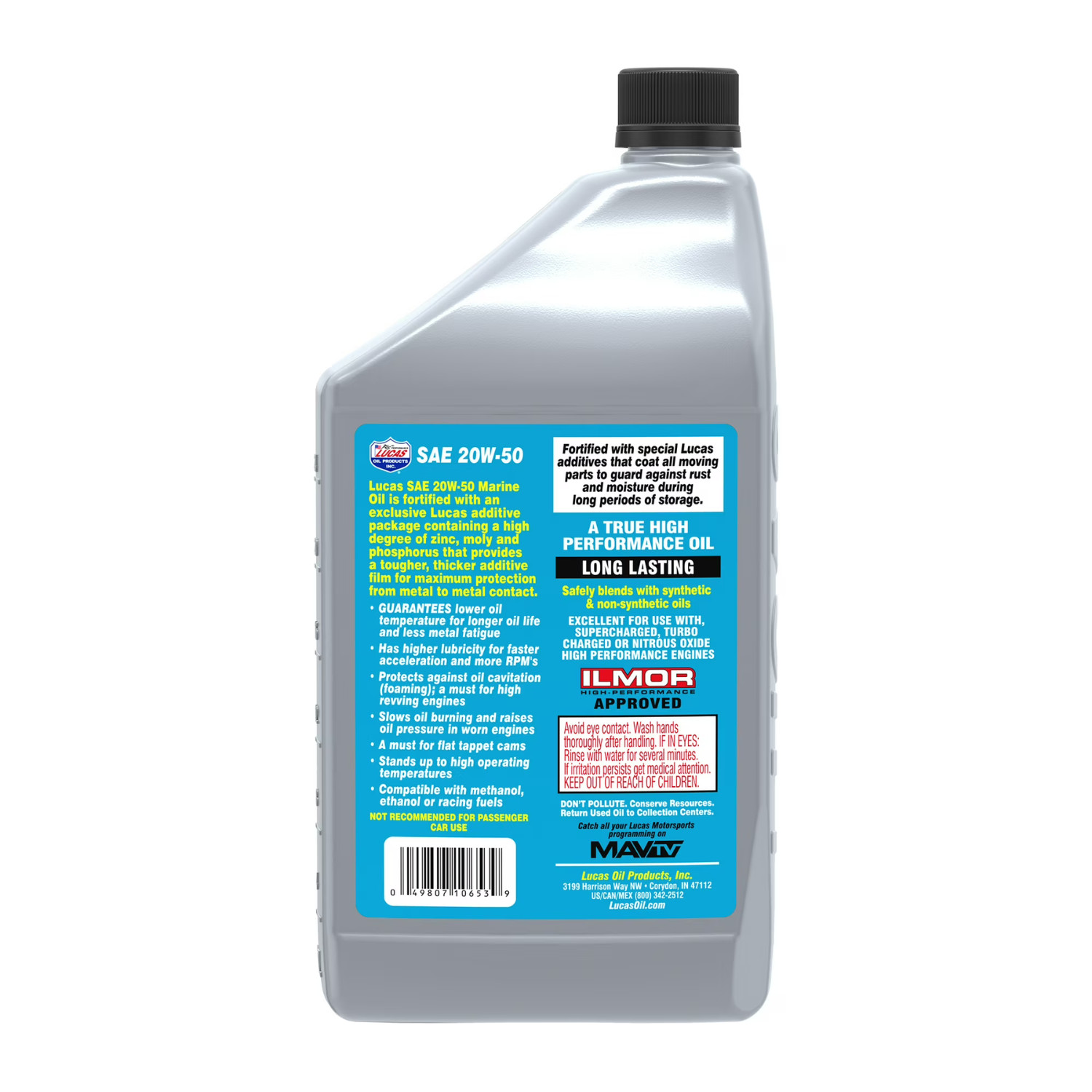 (4 pack) Lucas Marine SAE 20W-50 Extreme Duty Engine Oil 32 Ounce