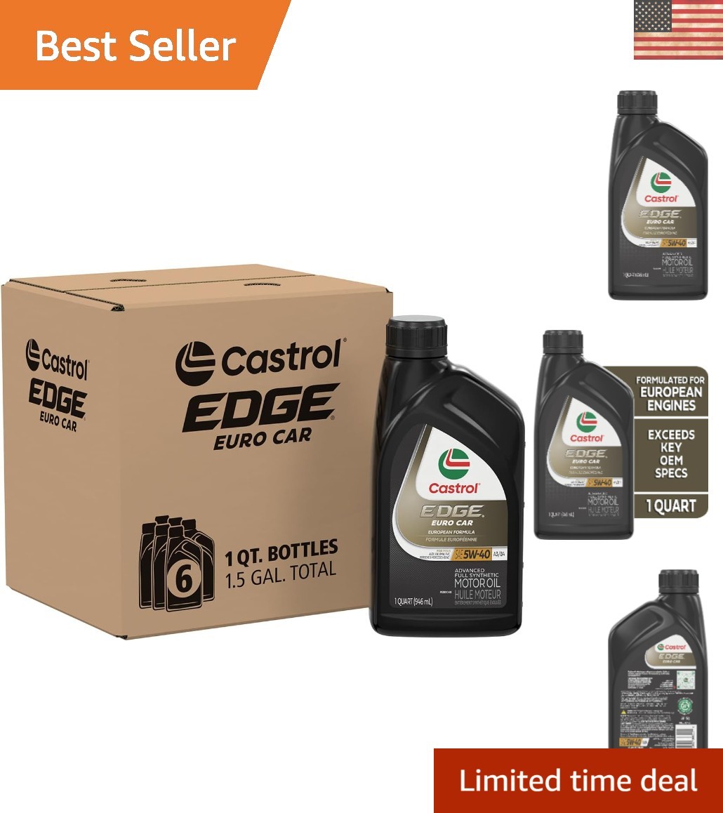 EDGE Euro 5W-40 Full Synthetic Motor Oil 6 Pack for Optimal Engine Performance