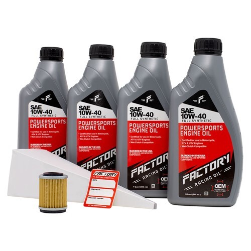 Factory Racing Parts SAE 10W-40 4qt Oil Change Kit Fits Yamaha Moto-4 (YFM350ER)