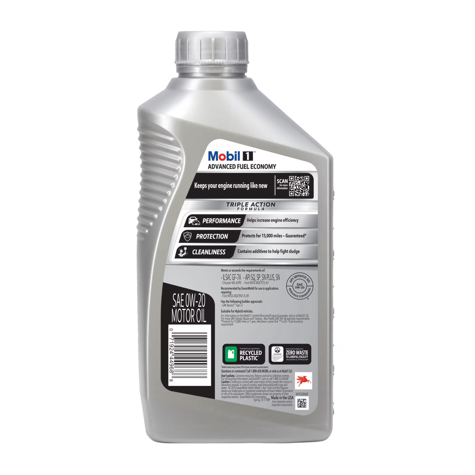 (5 pack) Mobil 1 Advanced Fuel Economy Full Synthetic Motor Oil 0W-20, 1 Quart