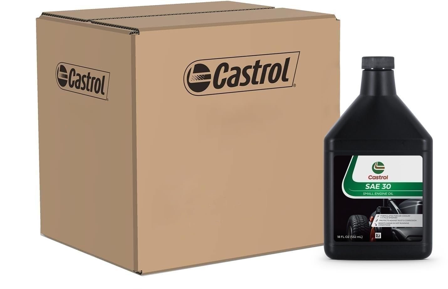 Castrol SAE 30 Small Engine Oil For 4-Cycle Engines – 6 Pack (18oz)