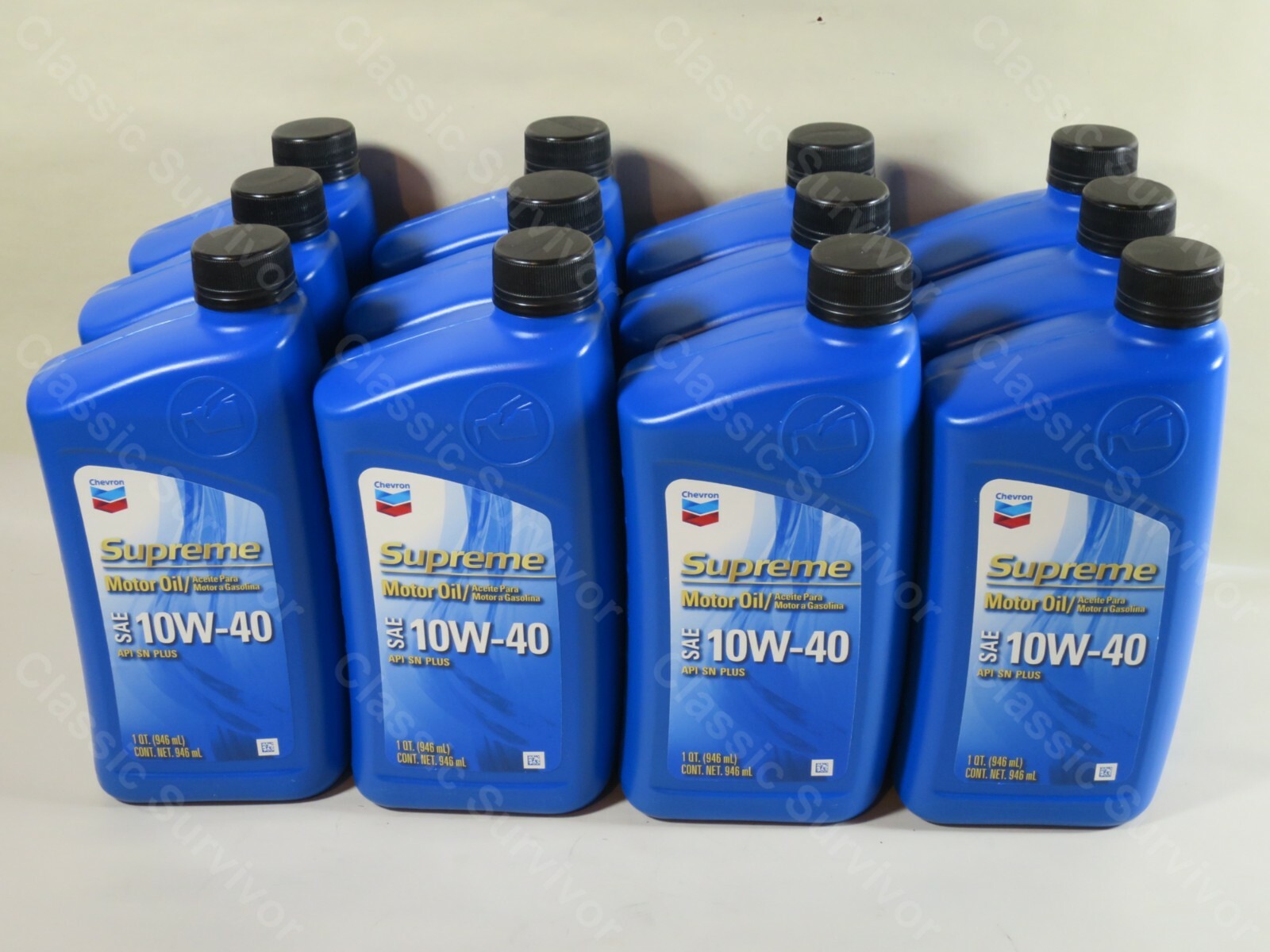 Chevron 220159719 Supreme Conventional Motor Oil 10W-40 1Qt Case of 12