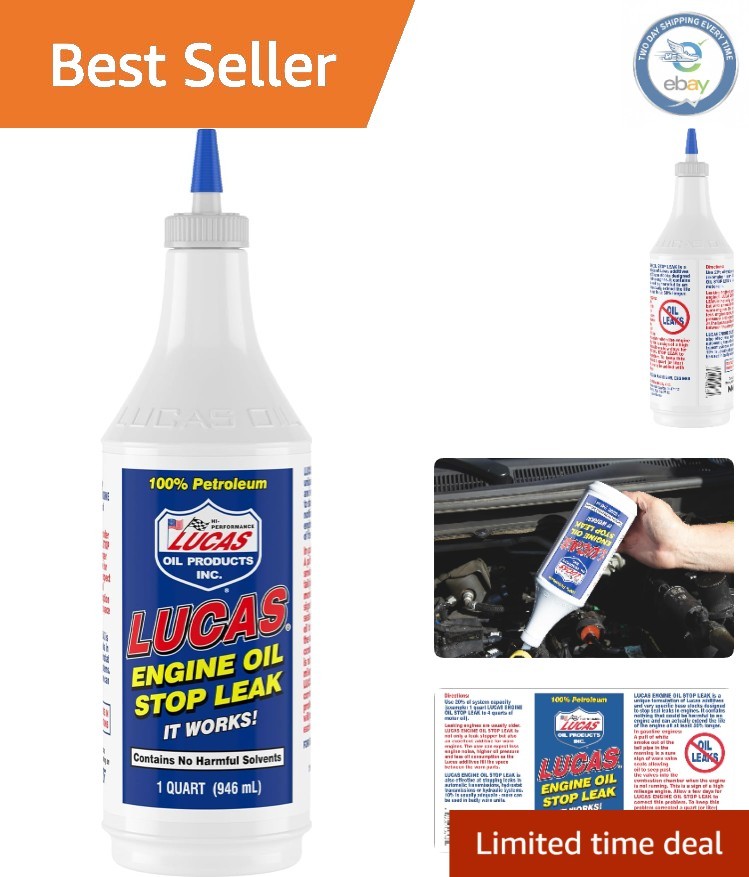 Lucas 10278 Engine Oil Stop Leak – 1 Quart for Effortless Engine Maintenance