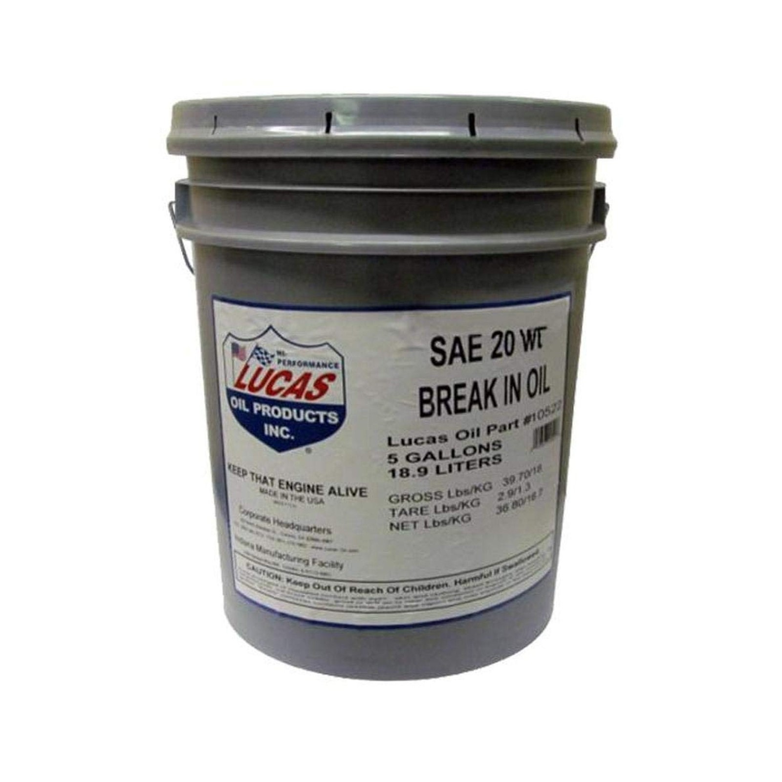 LUC10522 SAE 20 Engine Break-In Oil – 5 Gallon Pail Fits Kubota