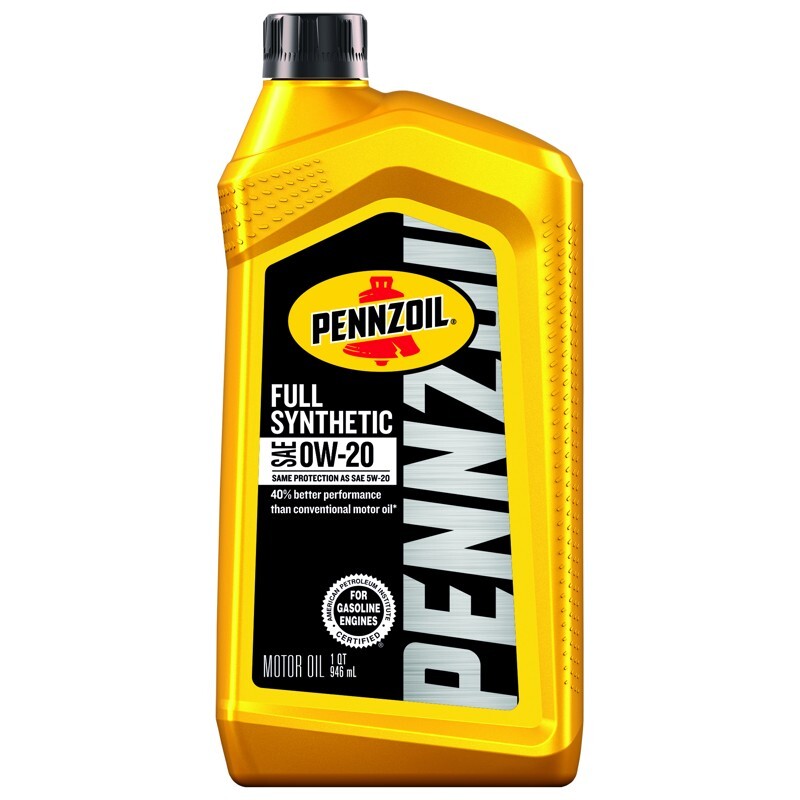 Pennzoil Full Synthetic SAE 0W-20 Motor Oil For Gasoline Engines 1 Quart 1 Pack