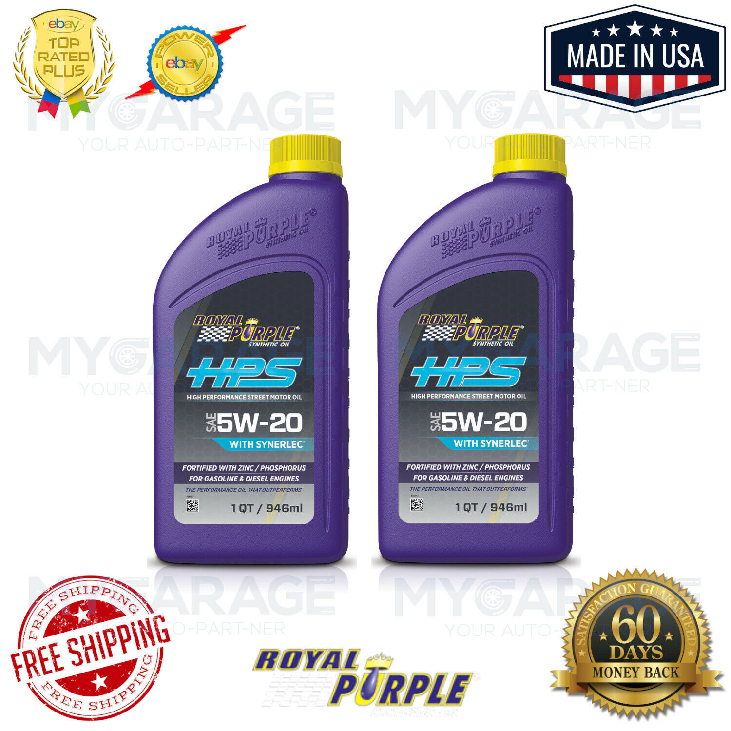 Royal Purple 31520 Performance HPS Street Engine Motor Oil 5W-20 1 Qt.