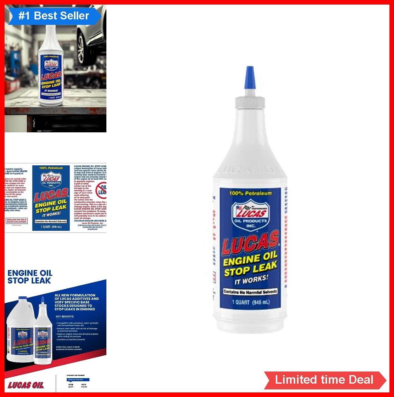 Engine Oil Stop Leak 1 Quart Bottle Universal Fit UTV Compatible