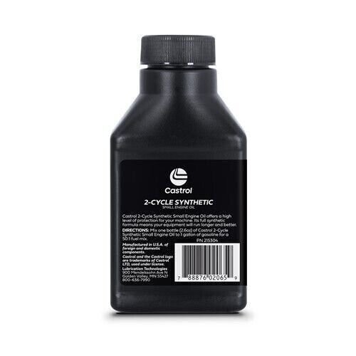 Castrol 215304 2 Cycle Full Synthetic Oil – With Fuel Stabilizer – Case of 24