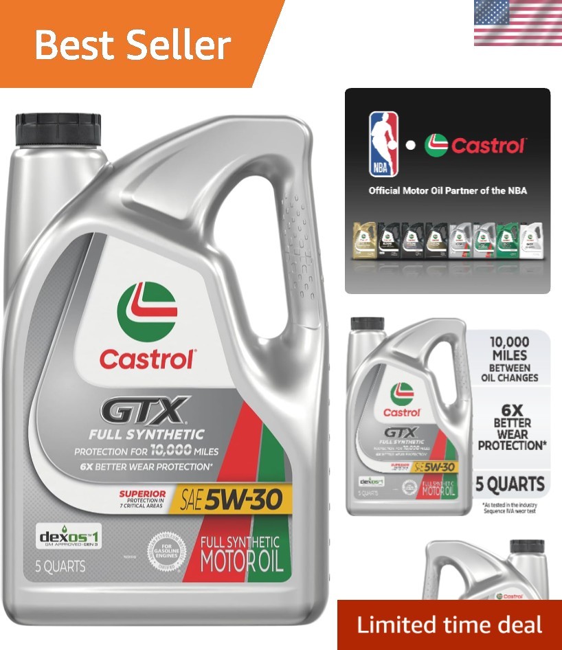 5 Quarts of GTX Full Synthetic 5W-30 Oil – Advanced Sludge & Wear Protection