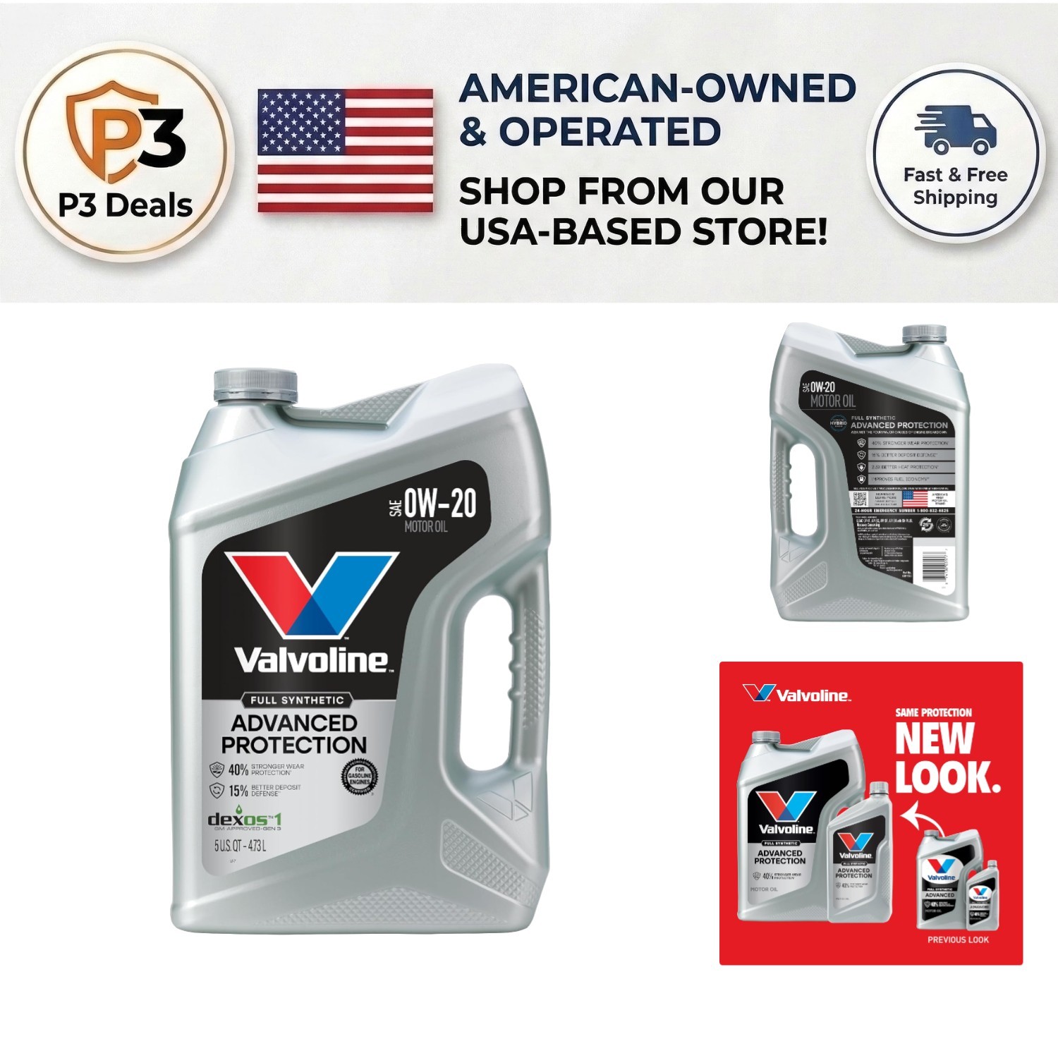 Advanced Full Synthetic SAE 0W-20 Motor Oil 5 QT – Superior Engine Protection