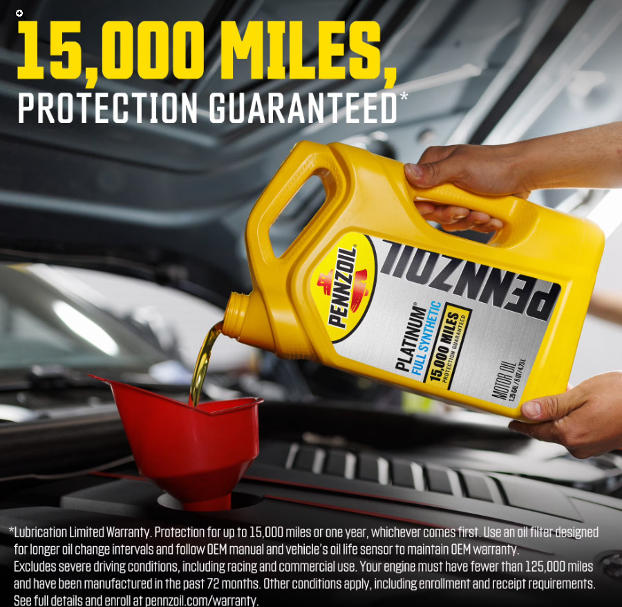 (2 pack) Pennzoil Platinum Full Synthetic 5W-20 Motor Oil, 5-Quart