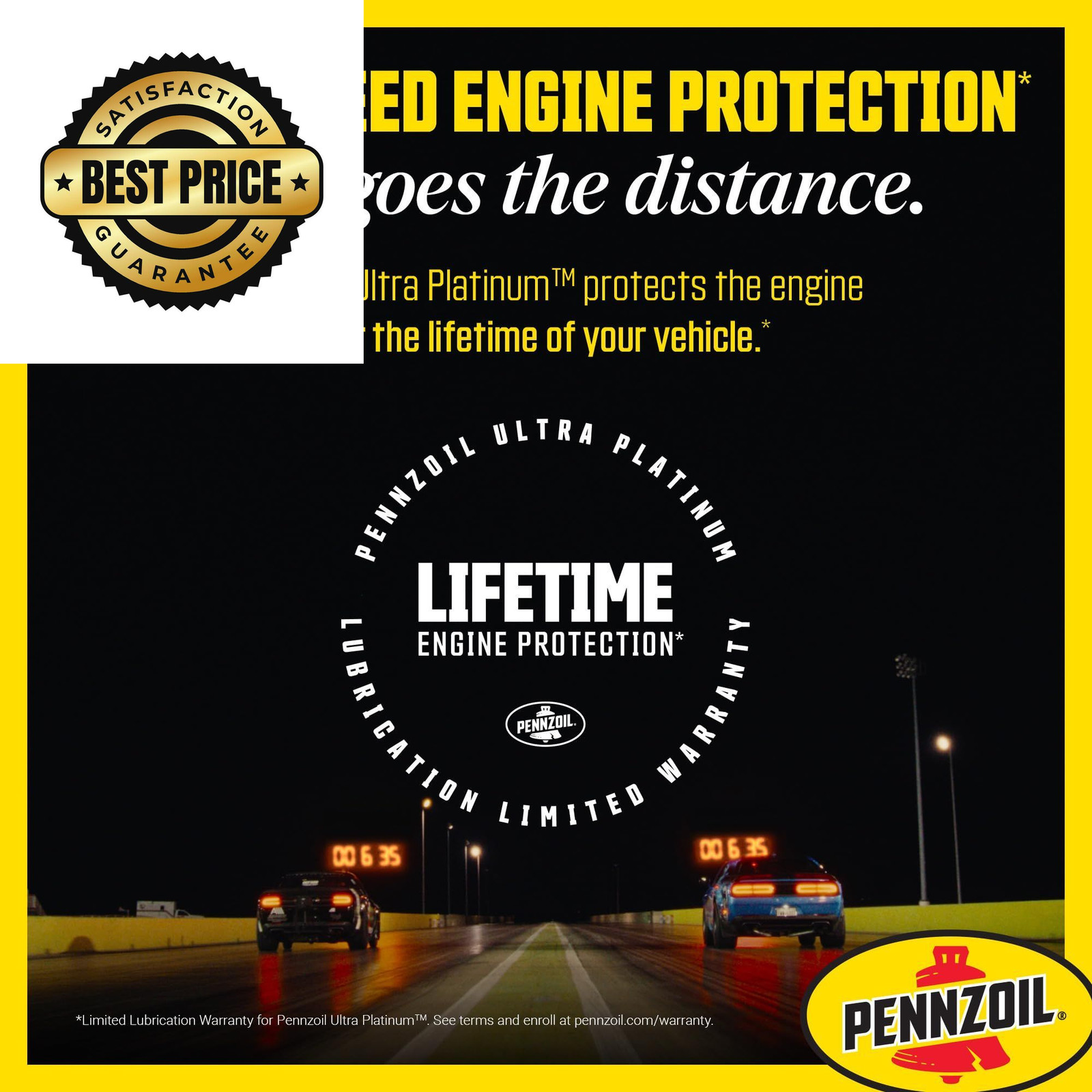 Pennzoil Ultra Platinum Full Synthetic 5W-20 Motor Oil, 1 Quart, Amber/Brown