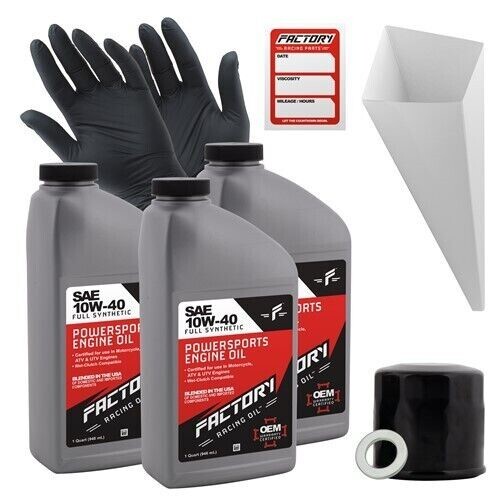 Factory Racing Parts 10W40 3Qt Oil Change Kit For Honda CBR500R CMX500 CB650R
