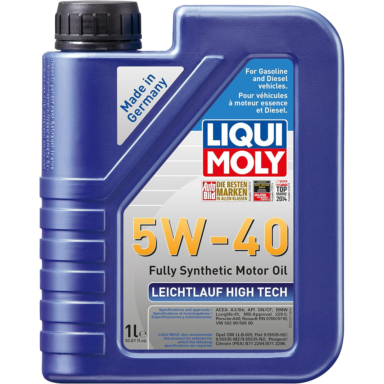 LIQUI MOLY 2331 Leichtlauf High Tech Motor Oil 5W-40 – 1 Liter (6 Pack)
