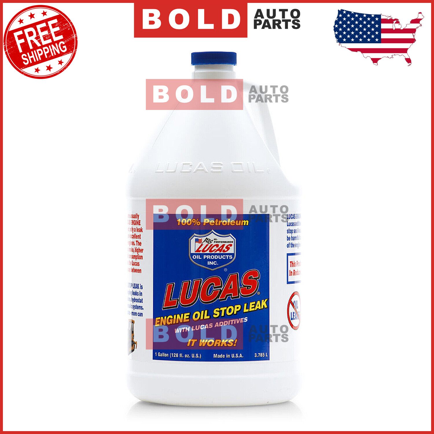 Lucas Oil 10279 Pure Petroleum Engine Oil Stop Leak for Gas/Diesel 1Gal/3.785L