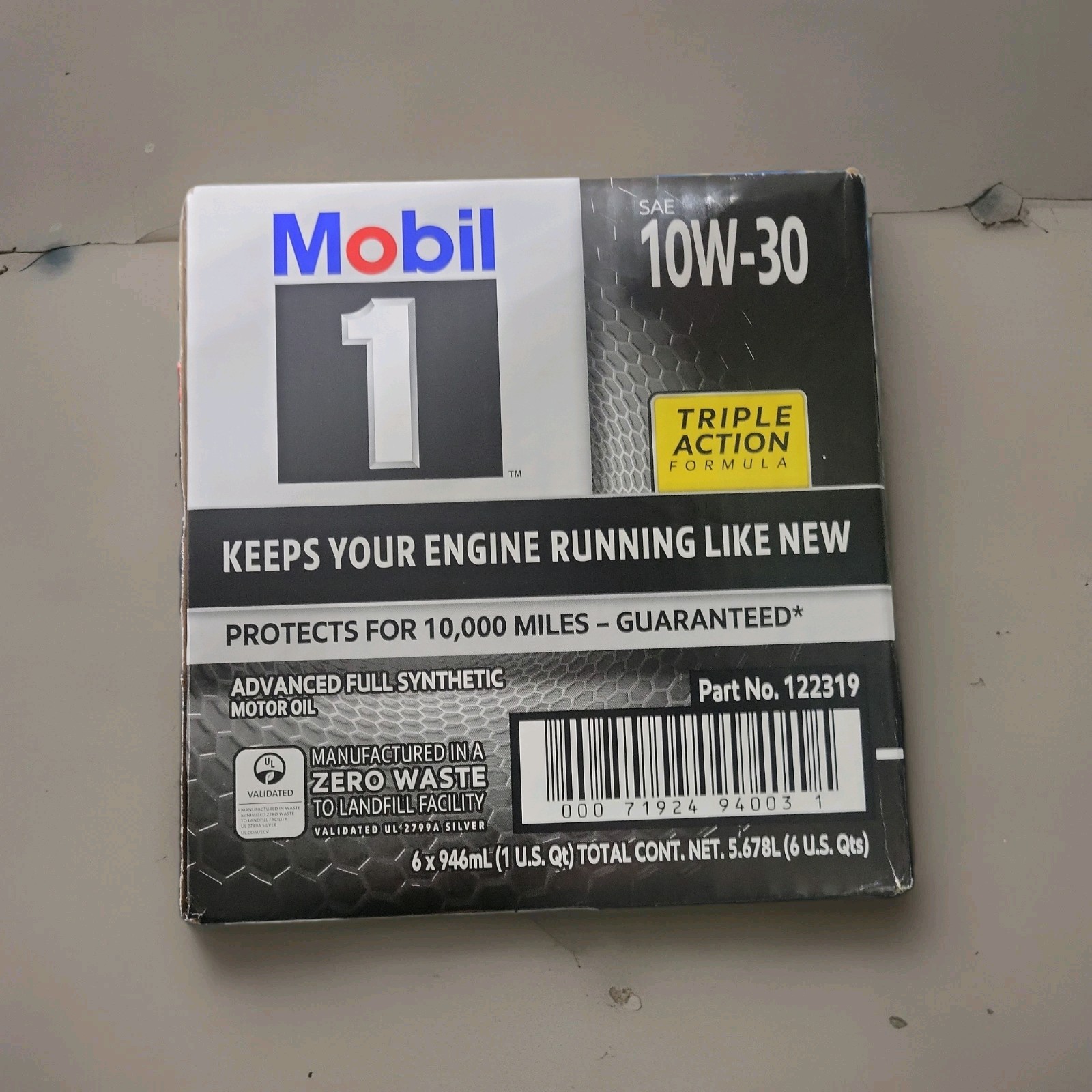 Mobil 1 SAE 10W-30 Advanced Full Synthetic Motor Oil, 1 Quart (6 Pack)