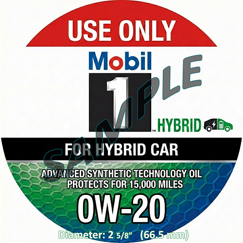 Mobil 1 for Hybrid Car 0W-20 –Engine Bay ID Labels (Set of 2)
