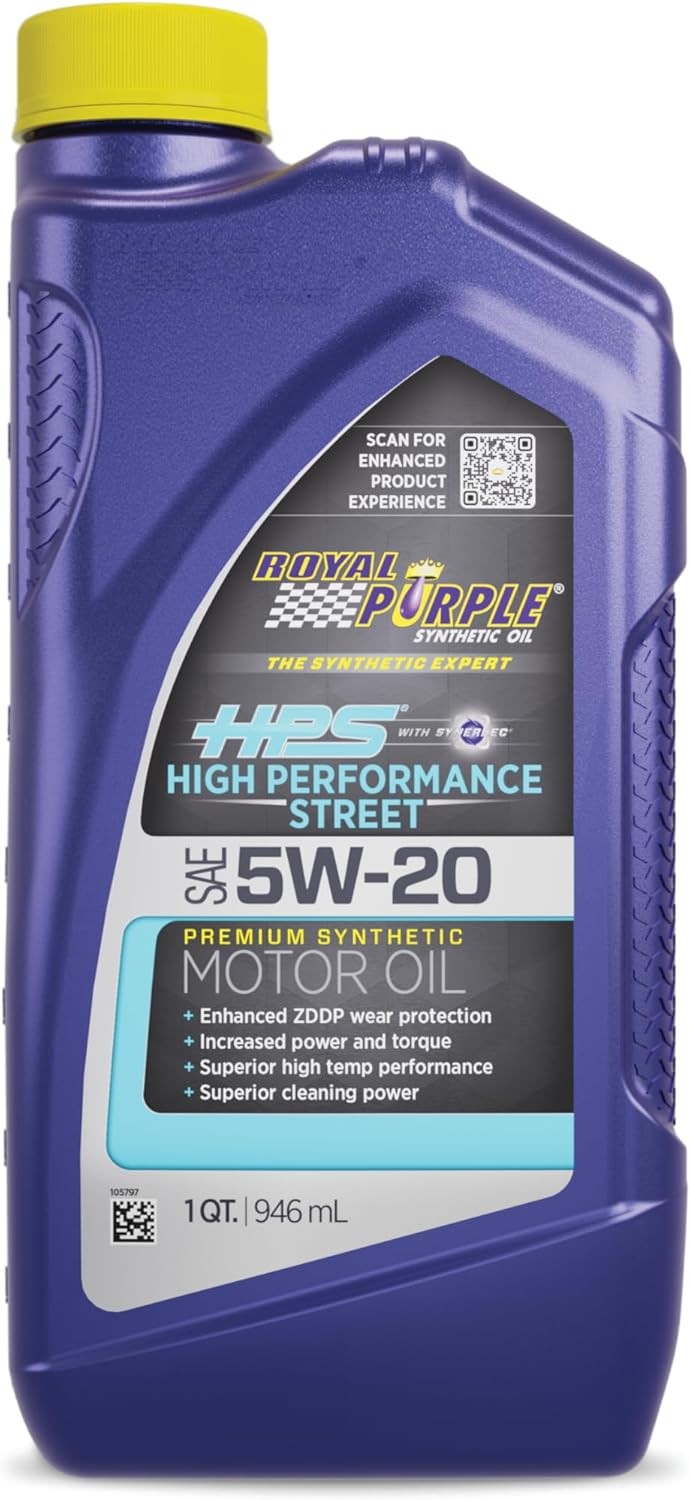 Royal Purple (36520-6PK HPS 5W-20 Synthetic Motor Oil – 1 Quart, (Case of 6)