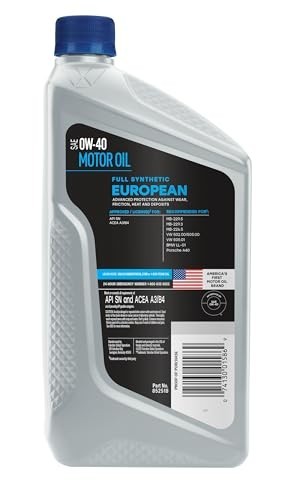 Full Synthetic Motor Oil 0W40 6 Quart Case European Vehicle Protection