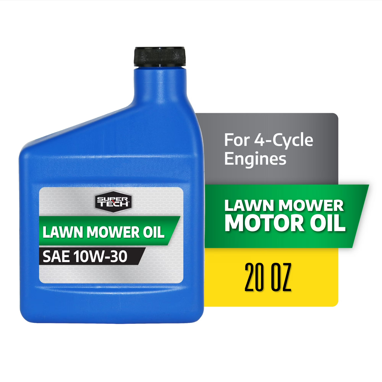 Super Tech Conventional SAE 10W-30 Lawn Mower Oil, 20 oz Bottle