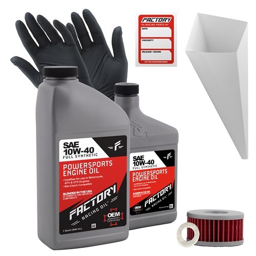Factory Racing Parts 10W40 1.5Qt Oil Change Kit For Suzuki DR-Z250 2001-2007