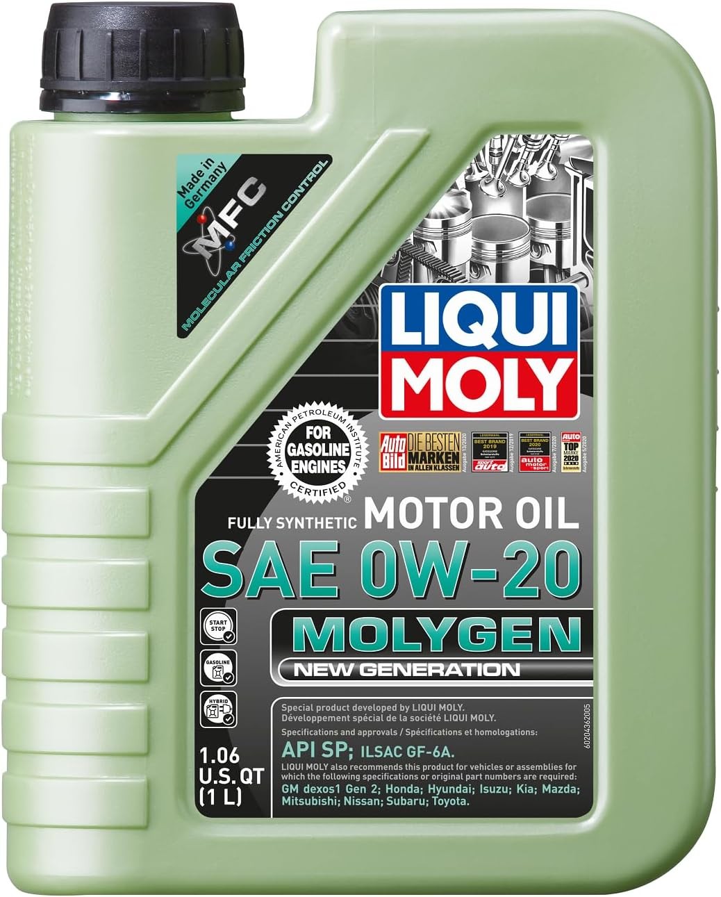 Molygen New Generation SAE 0W-20 1 L Fully synthetic engine oil SKU 20436