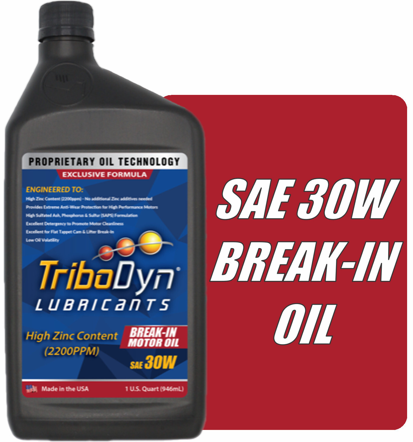 TRIBODYN SAE 30W HIGH ZINC ENGINE BREAK IN OIL – 1 QUART