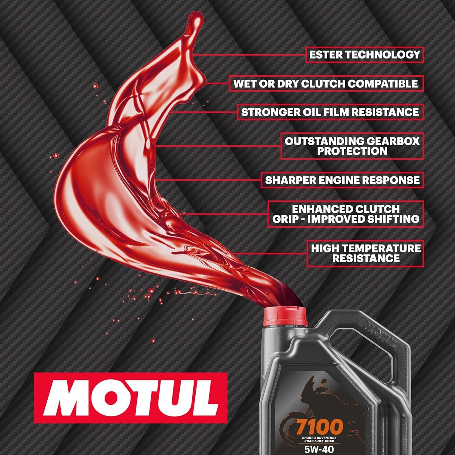 7100 4L 10W-40 Synthetic Motorcycle Oil – Ester Technology For Top Protection