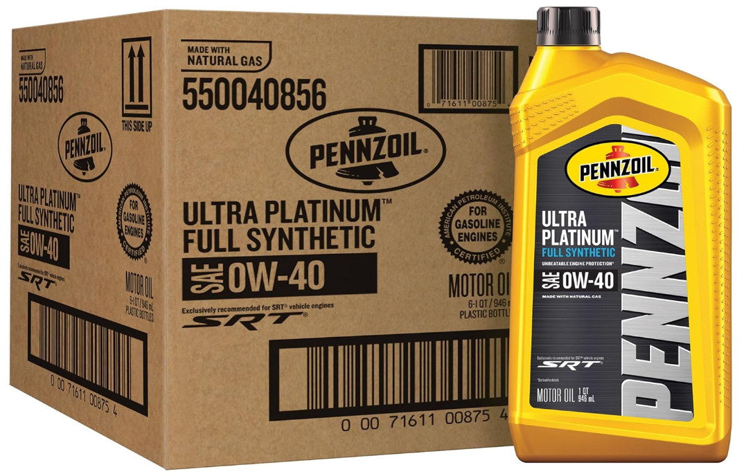Pennzoil Ultra Platinum Full Synthetic 0W-40 Motor Oil (1 Quart, Case of 6)