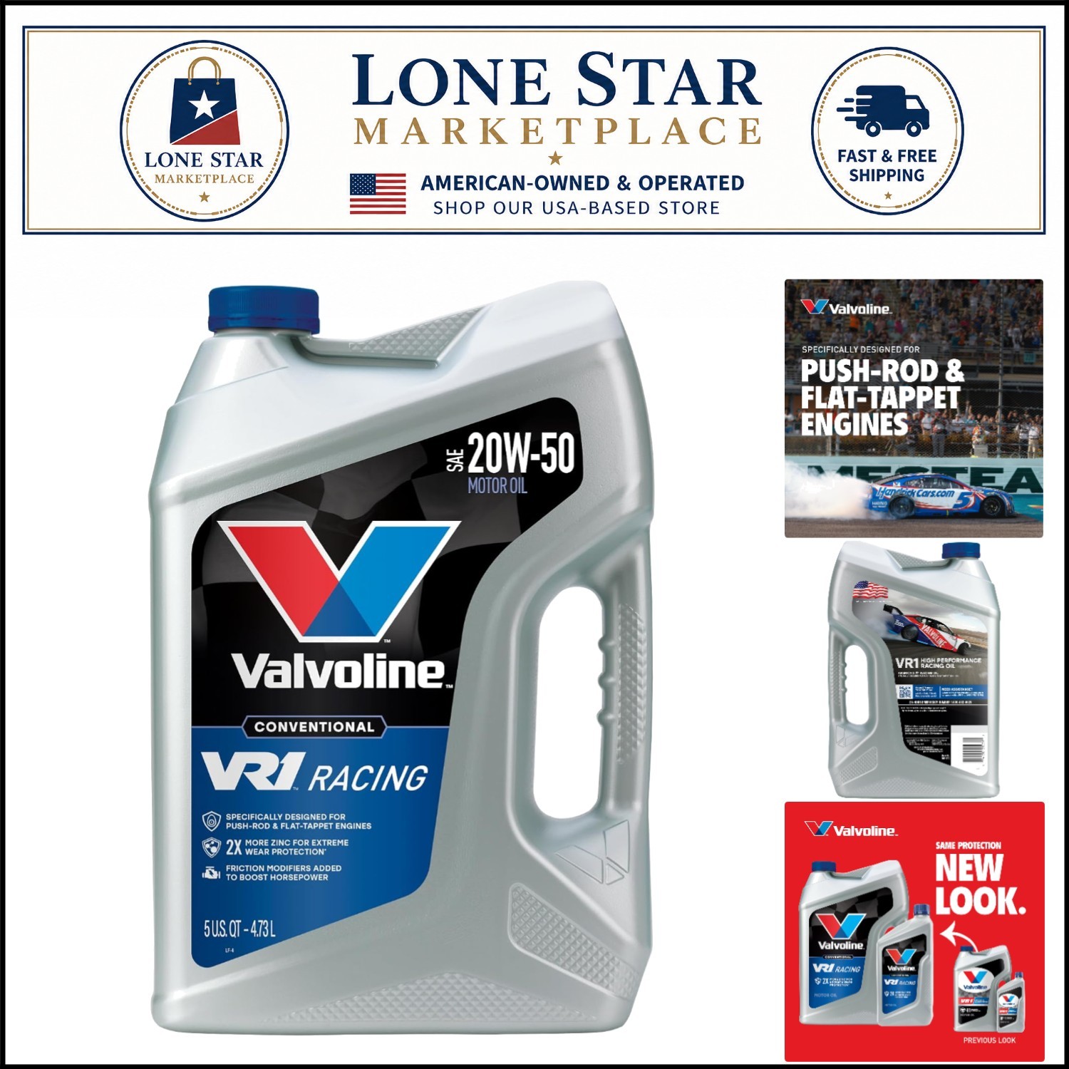 High-Performance VR1 Racing 20W-50 Motor Oil 5 QT – Ideal for Muscle Cars