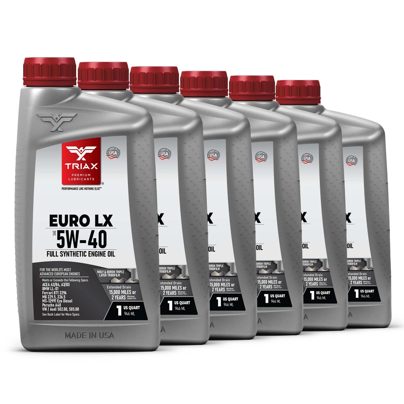 TRIAX Euro LX 5W-40 European Full Synthetic Engine Oil (6 Quart Pack)