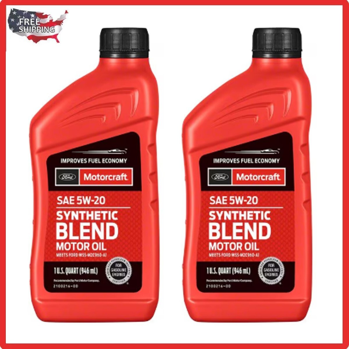 Motorcraft Synthetic Blend Engine Oil 5W-20 2 Quart ( 2 PACK ) Free shipping