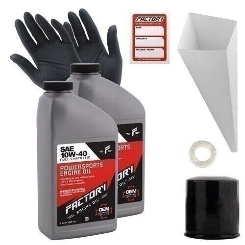 Factory Racing Parts SAE 10W-40 2qt Oil Change Kit Fits Kawasaki Vulcan S EN650