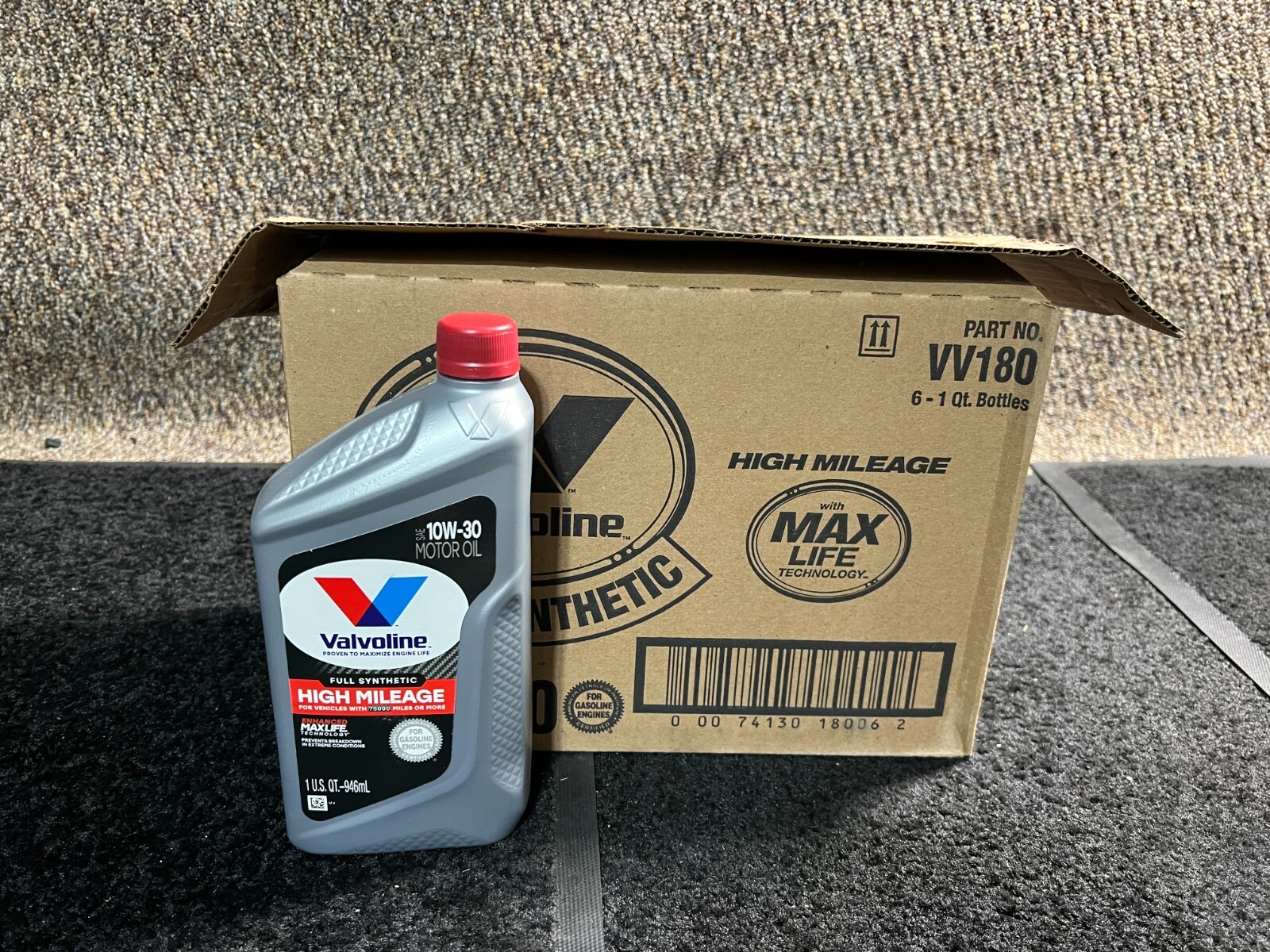 (QTY 6) Valvoline Full Synthetic High Mileage with MaxLife Technology SAE 10W-30