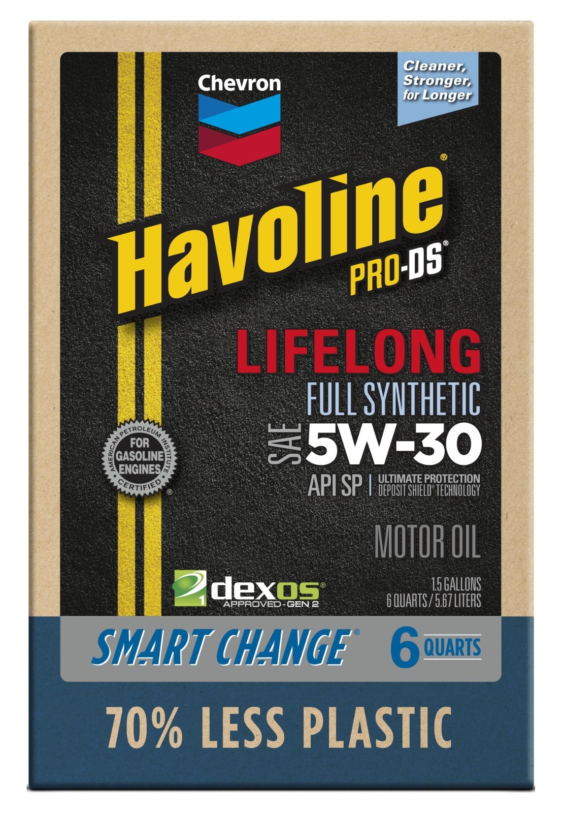 2 Pack Chevron Havoline Lifelong 5W-30 Full Synthetic Motor Oil, 6 Quarts NEW